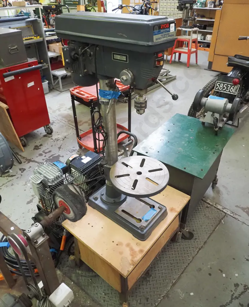 Ryobi industrial 16 speed drill press on homemade stand Drill press H-1010  Image 1++