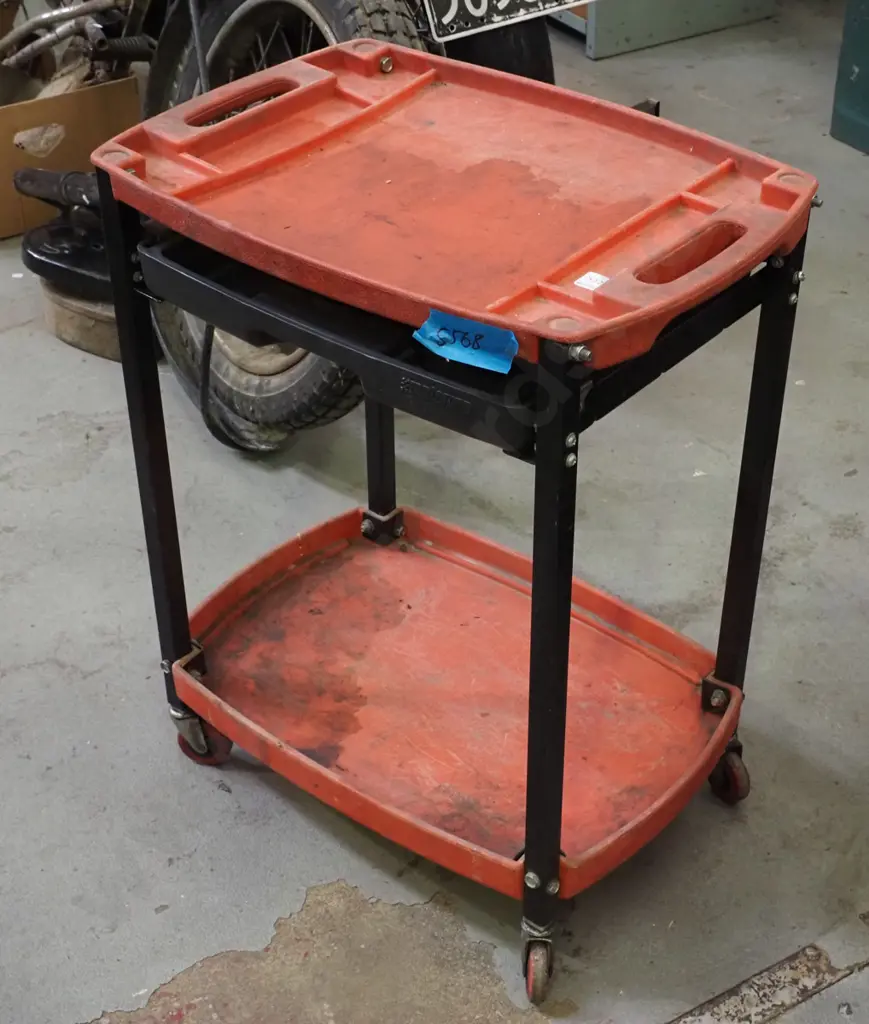 2 tier metal and plastic workshop trolley H-740 Image 1++