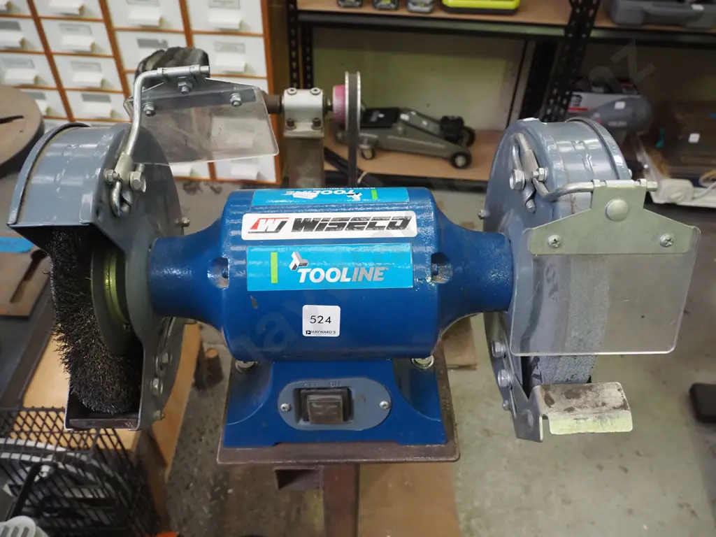 Tool Line 200mm bench grinder and extra polisher on homemade metal stand H-1140 Image 1++