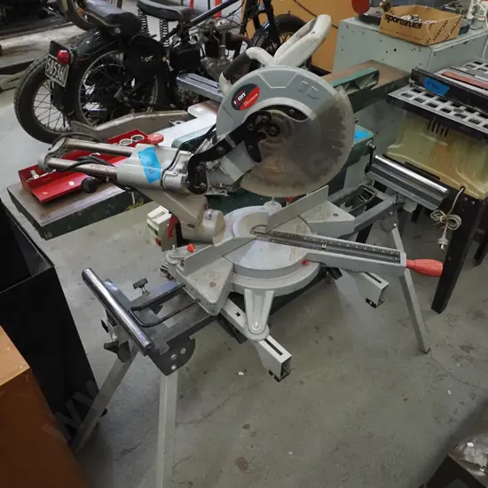 Icon compound sliding mitre saw on folding stand