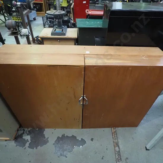 homemade lockable wall mounted workshop cabinet with pegboard insert H-830 W-1250 D-280