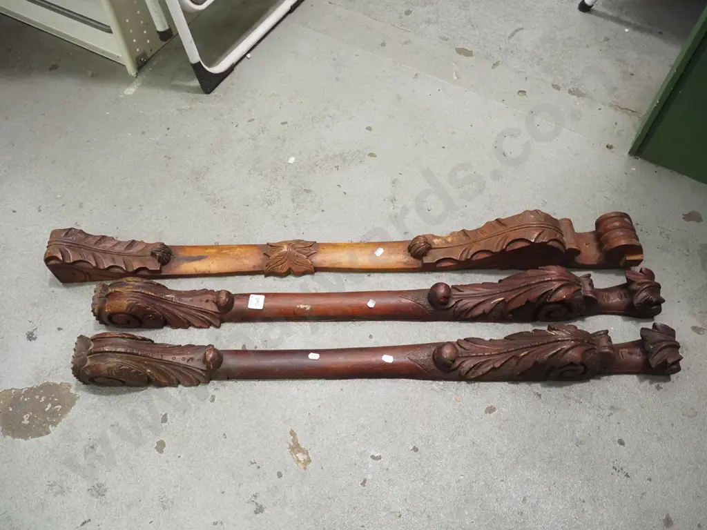 3x mahogany pilasters of a Scotch chest - 2 matching, 1 mismatched Image 1++