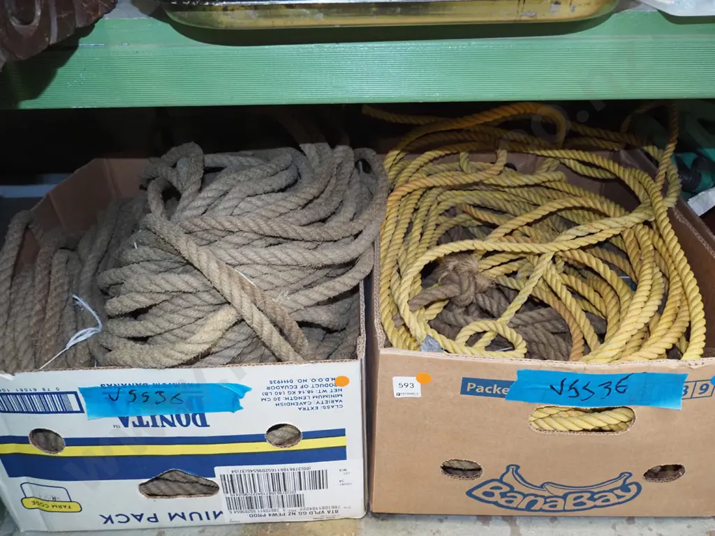 2x boxes of old rope - orange dots Image 1++