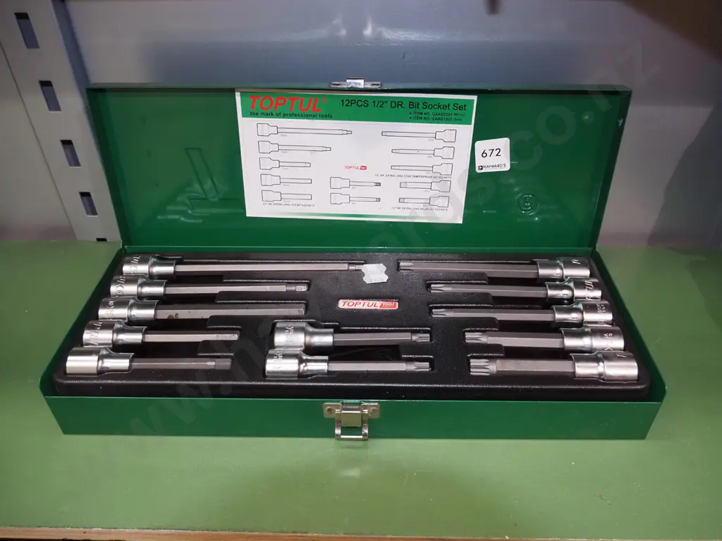 Toptul half inch DR socket set Image 1++