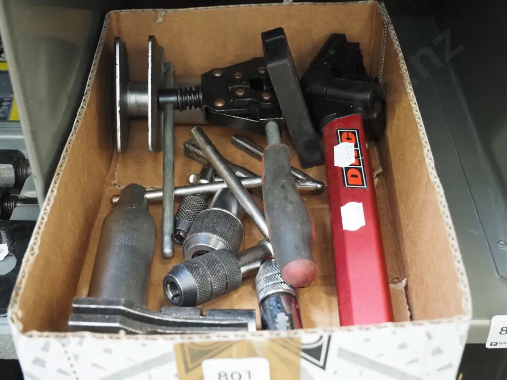 box; tap wrenches, clamps, right angle scrub brush Image 1++
