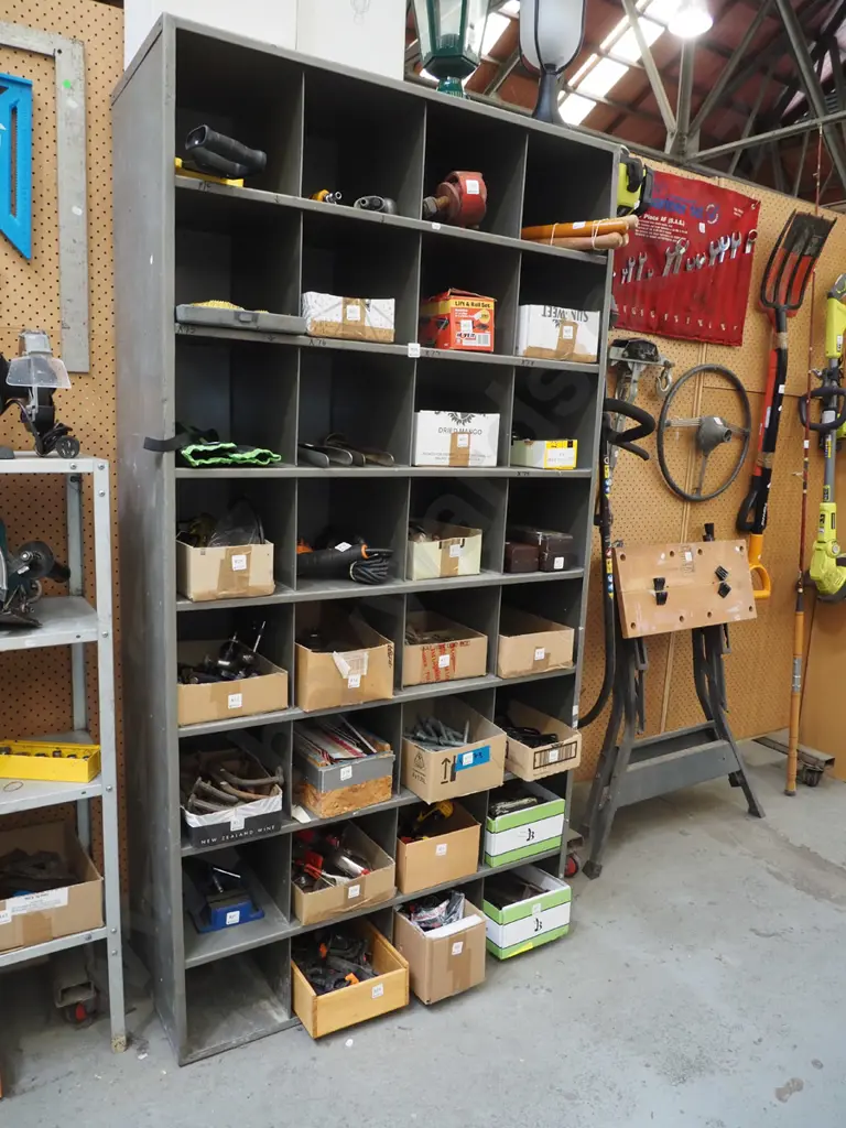 set of metal pigeon hole shelving H-1835 W-960 D-390 Image 1++