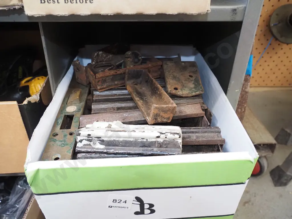 box of vintage door locks Image 1++