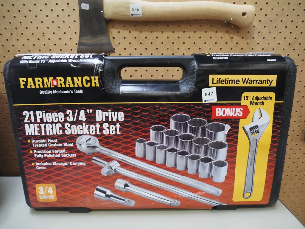 as new boxed 21 piece 3/4 drive metric socket set Image 1++