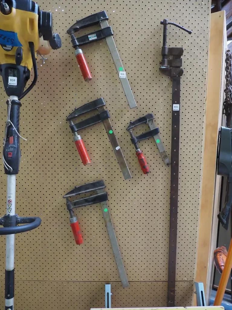 4x F clamps - green dots Image 1++