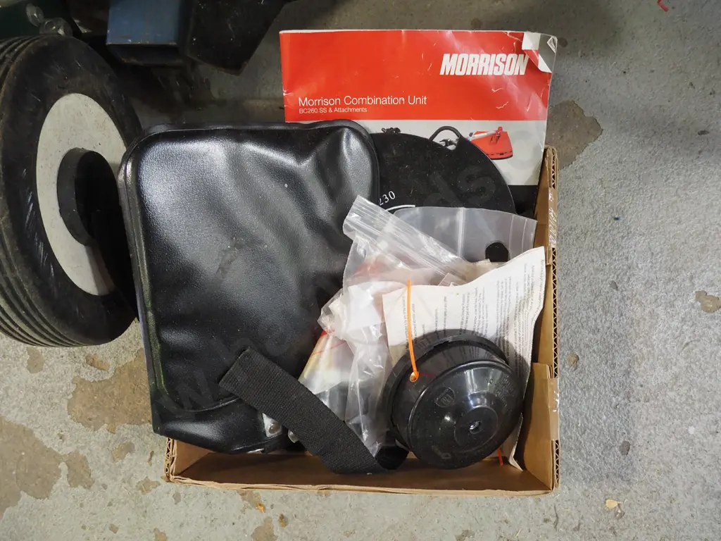 Morrison 2 stroke multi tool with line trimmer, chainsaw attachment, accessories Image 1++