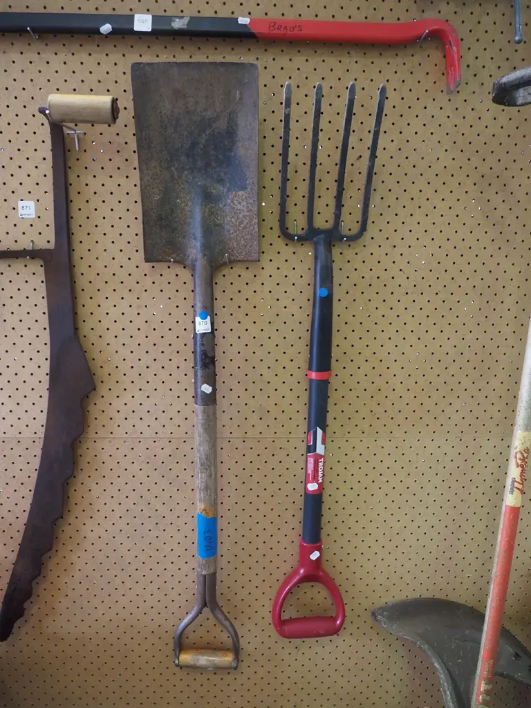 garden spade and fork - blue dots Image 1++