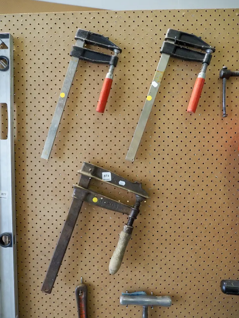 3x F clamps - yellow dots Image 1++