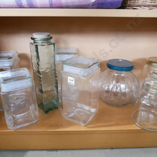 shelf; storage canisters