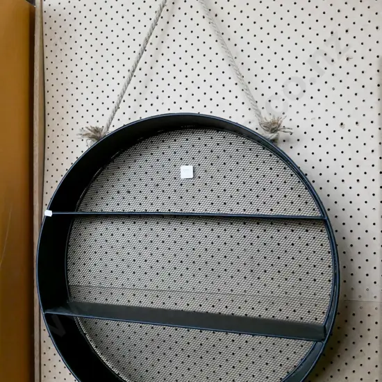 circular metal wall mounted shelves