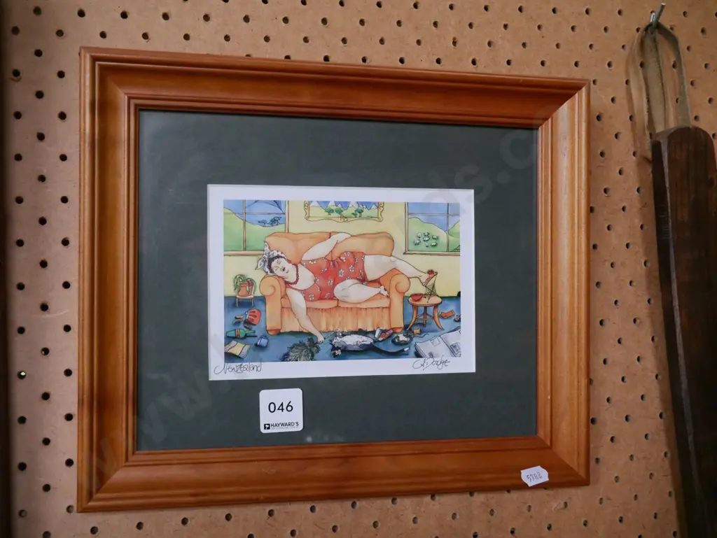 framed print - women asleep on couch Image 1++