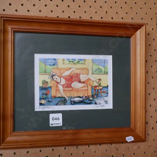 framed print - women asleep on couch