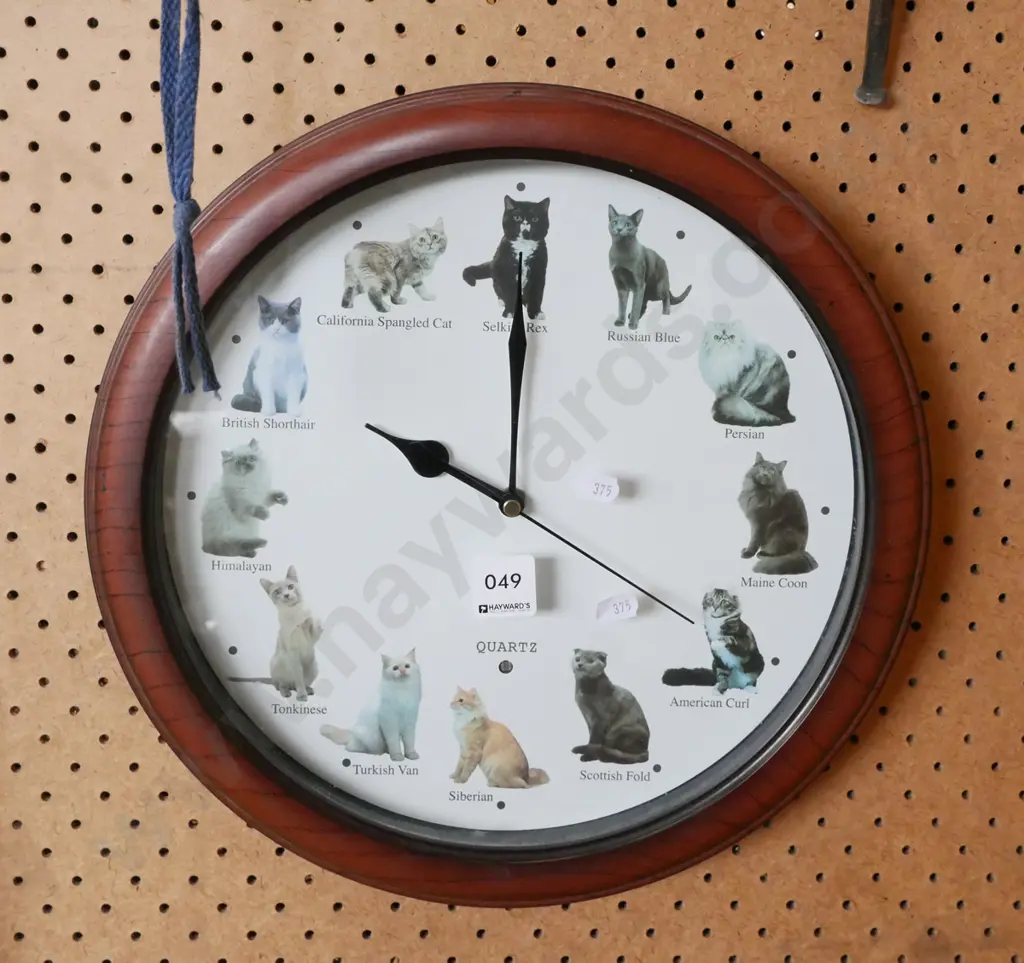 cat themed wall clock Image 1++
