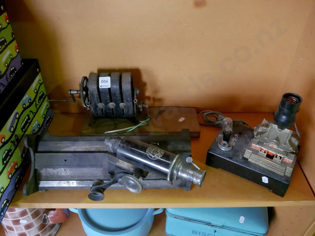 hand held generator, part microscope, Asian lamp base Image 1++