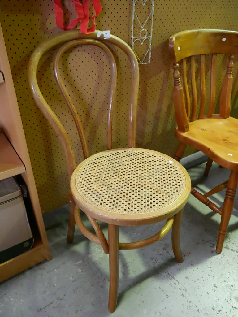 rattan and bentwood dining chair Image 1++