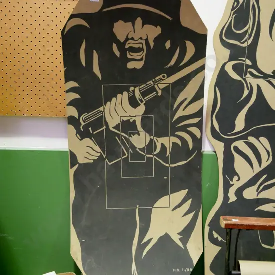 military cardboard target poster - advancing soldier H-1130