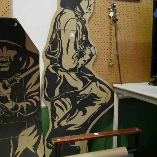 military cardboard target poster - marching soldierH-1360