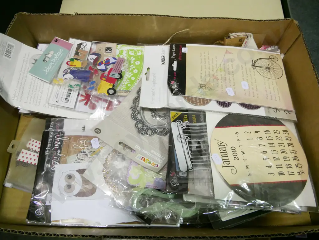 box; crafters cards, paper, stickers etc Image 1++