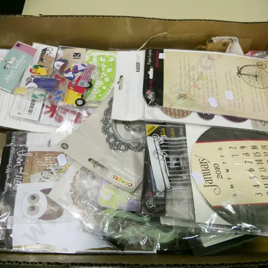 box; crafters cards, paper, stickers etc