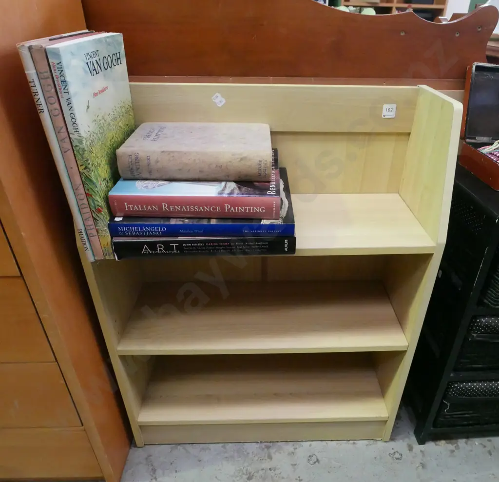 mdf faux wood veneer bookcase H-810 W-620 D-220 Image 1++