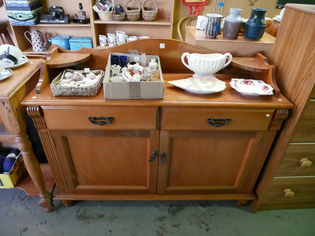 solid wood 2 drawer 2 door buffet sideboard H-990 W-1230 D-400 Image 1++