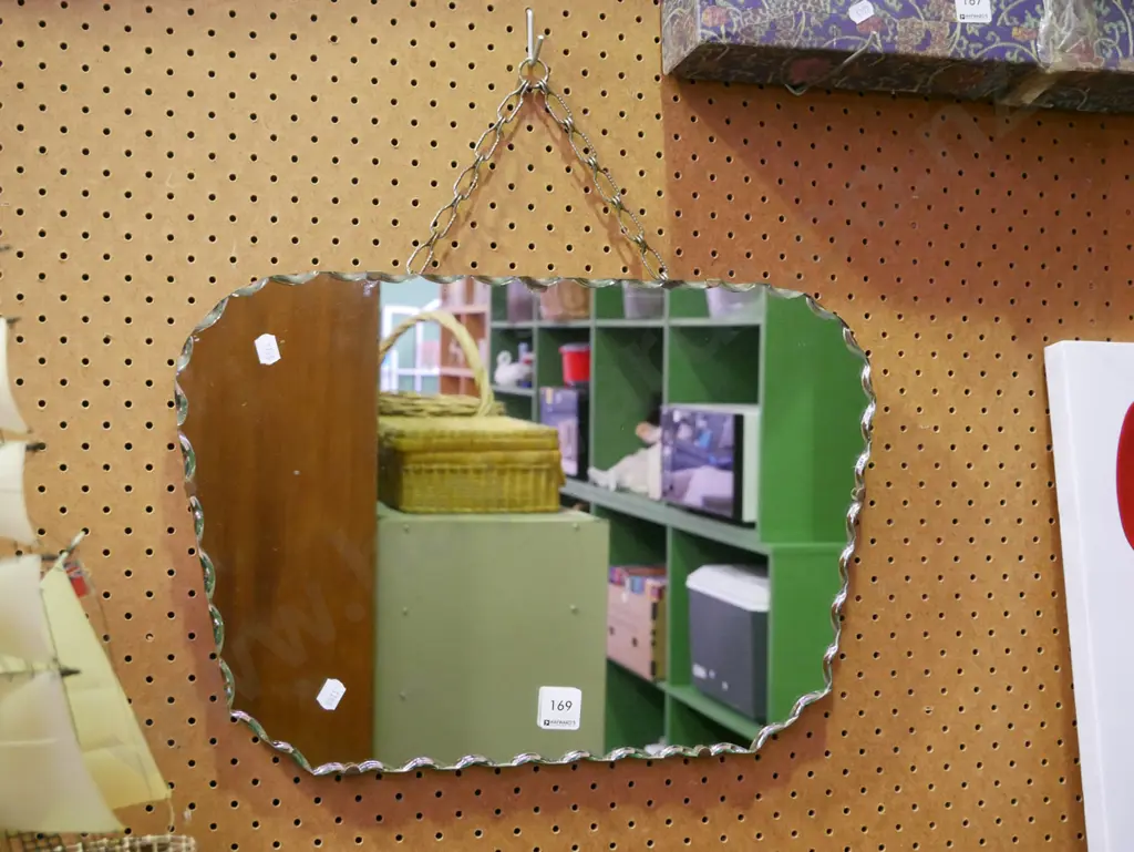 scalloped edge wall mirror Image 1++