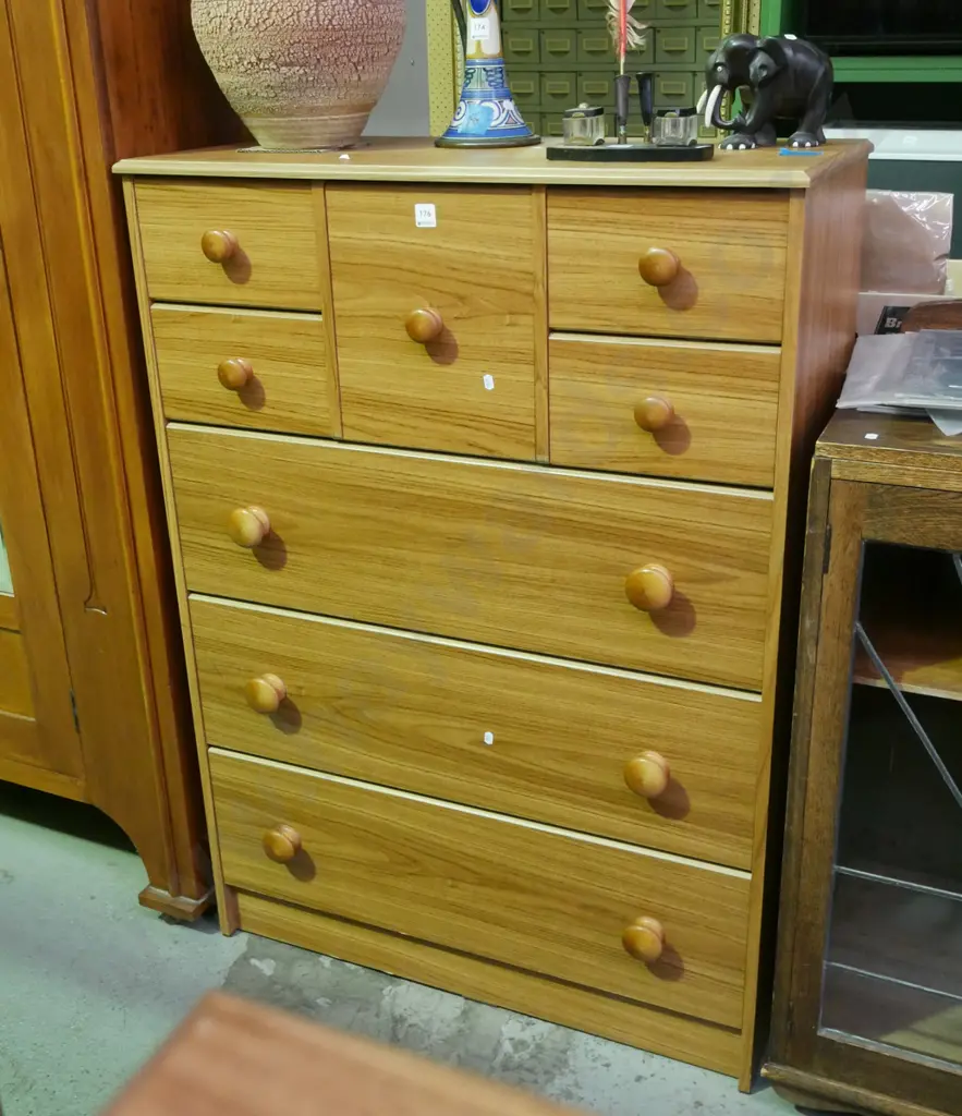 mdf faux wood veneer 8 drawer Scotch chest H-1200 W-860 D-410 Image 1++