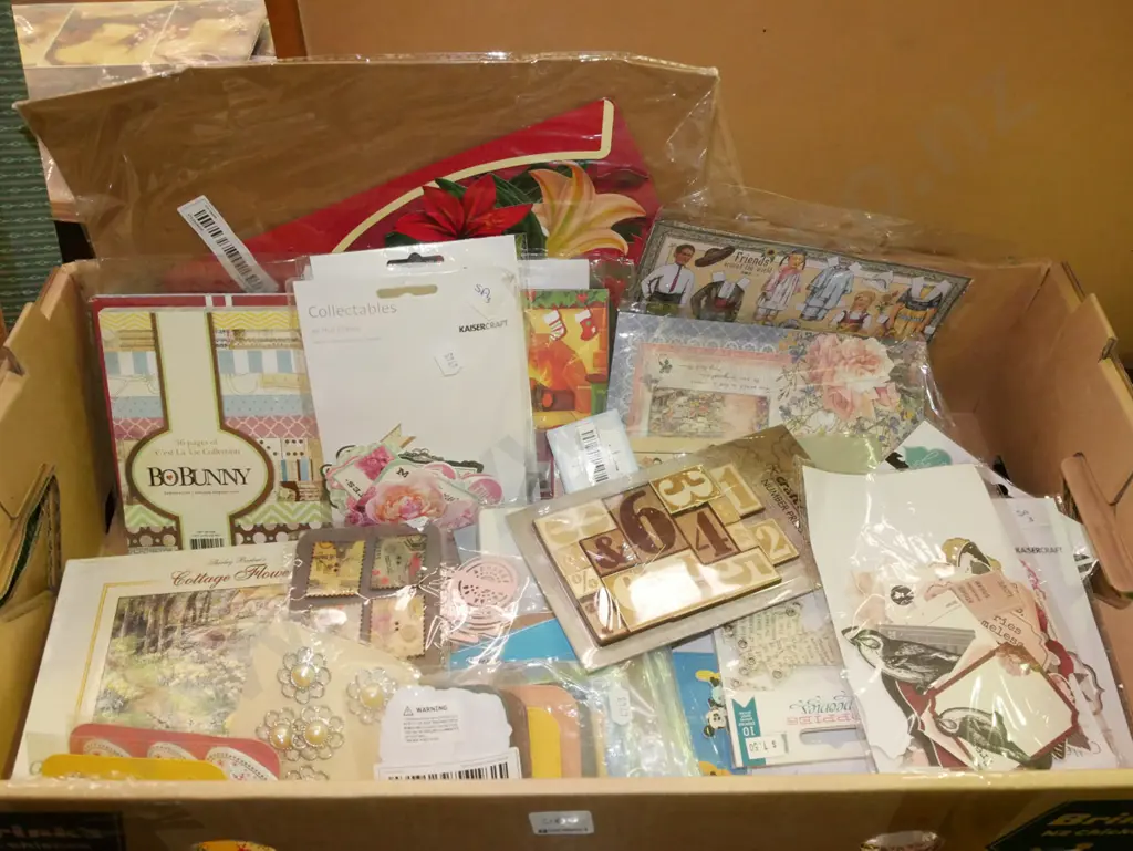 box; crafter's supplies, stickers, stencils etc Image 1++