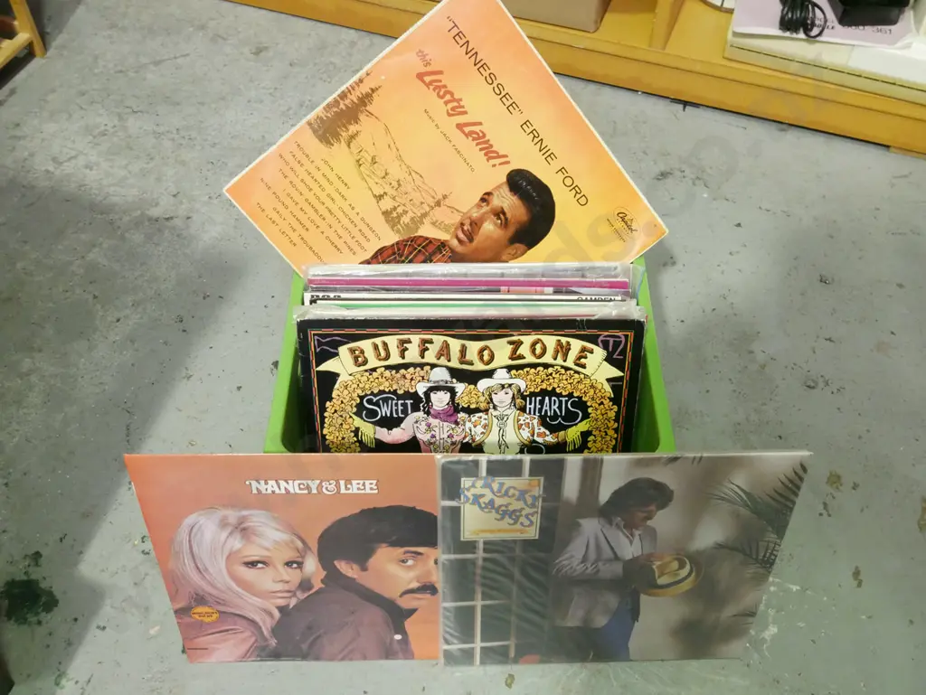 crate of country and western LPs Image 1++
