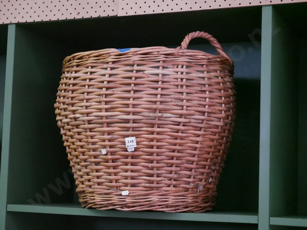 cane wood basket H-410 Image 1++