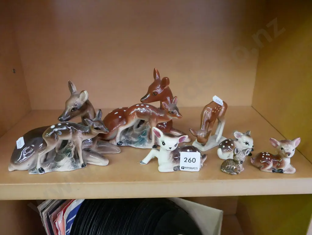 shelf; fawn and deer figurines Image 1++