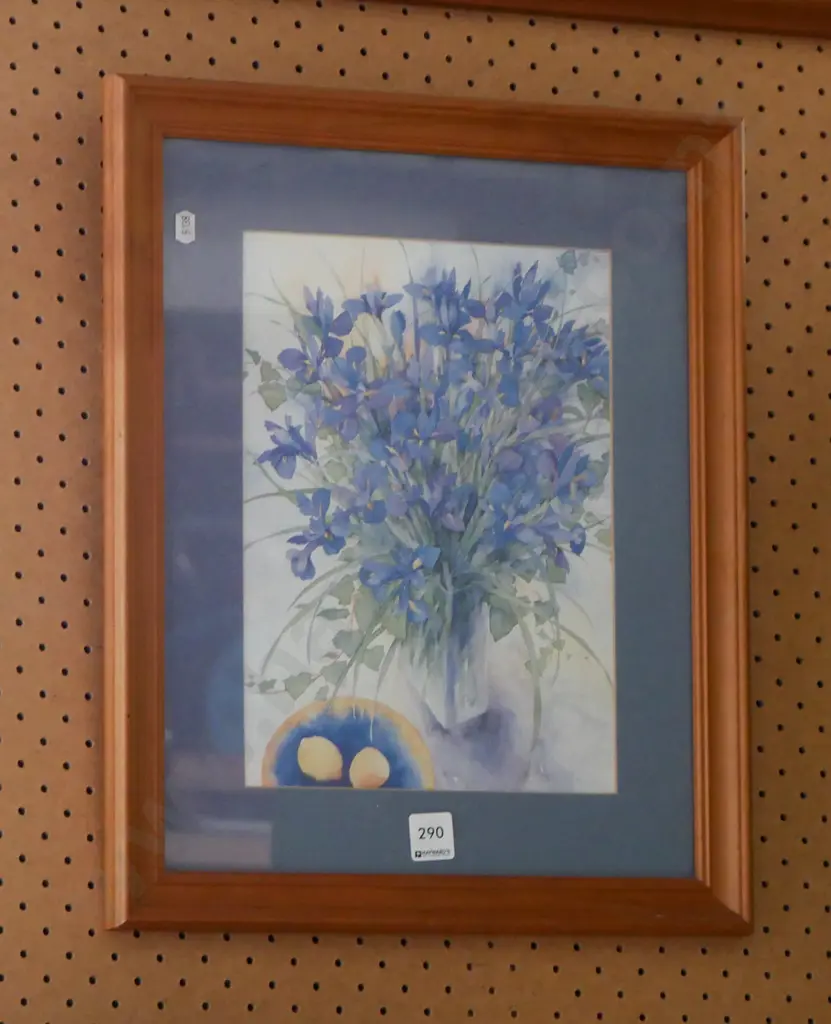 framed watercolour - irises Image 1++