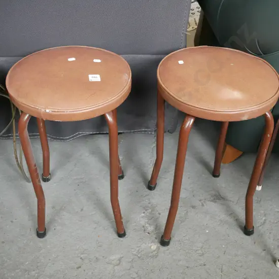 2x brown vinyl top stool