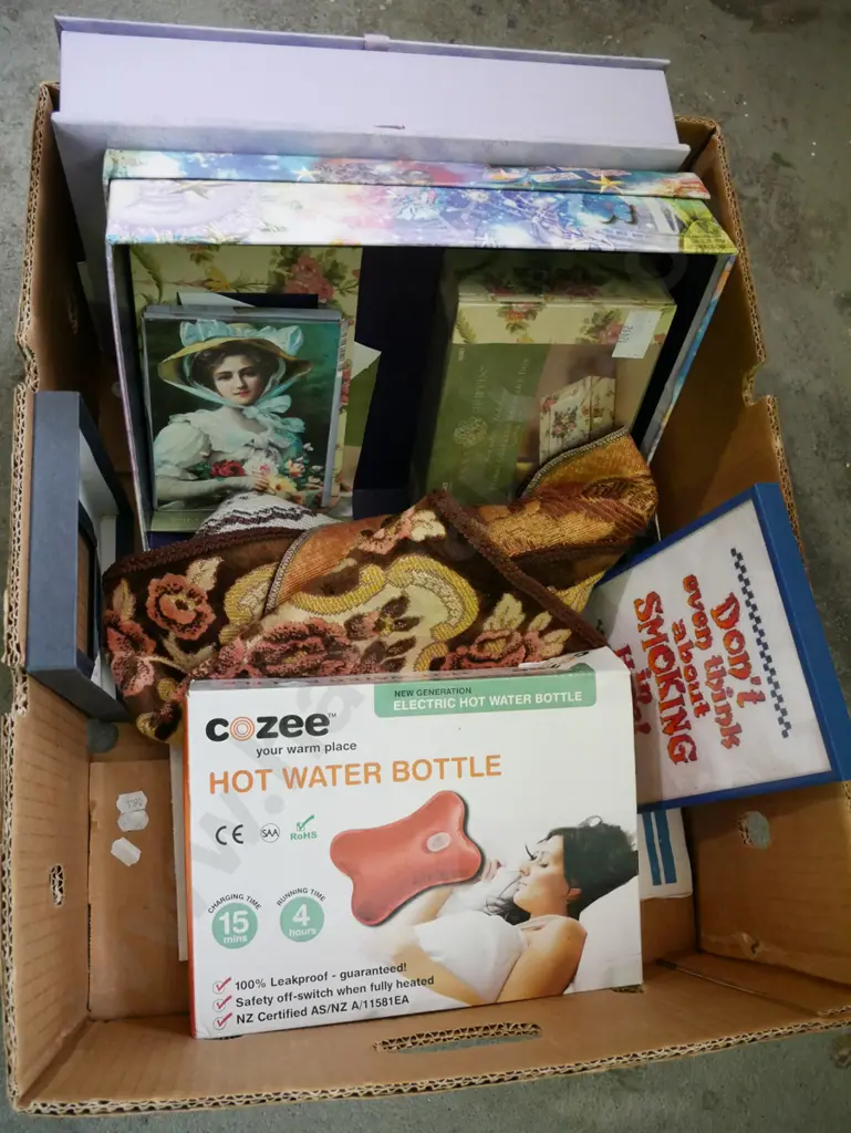 box; hot water bottle, stationery set etc Image 1++