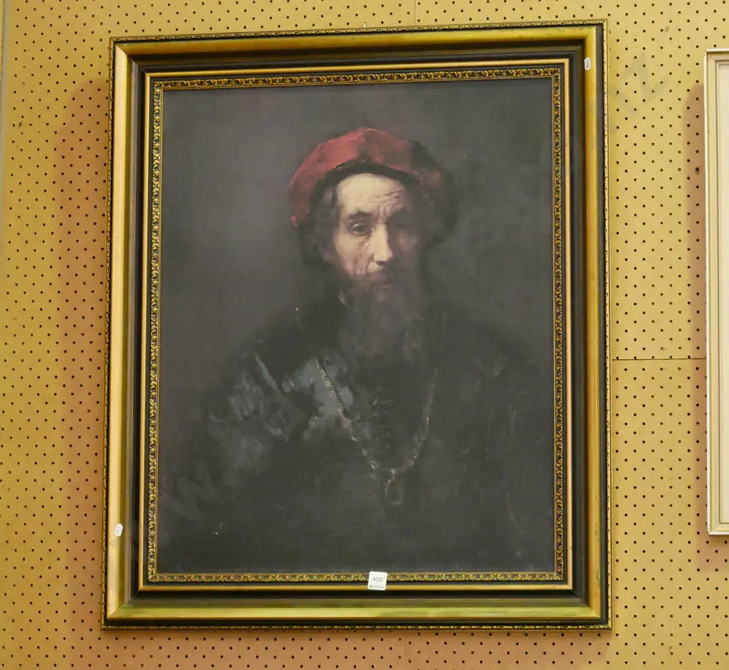 framed Rembrandt print - portrait of a rabbi Image 1++