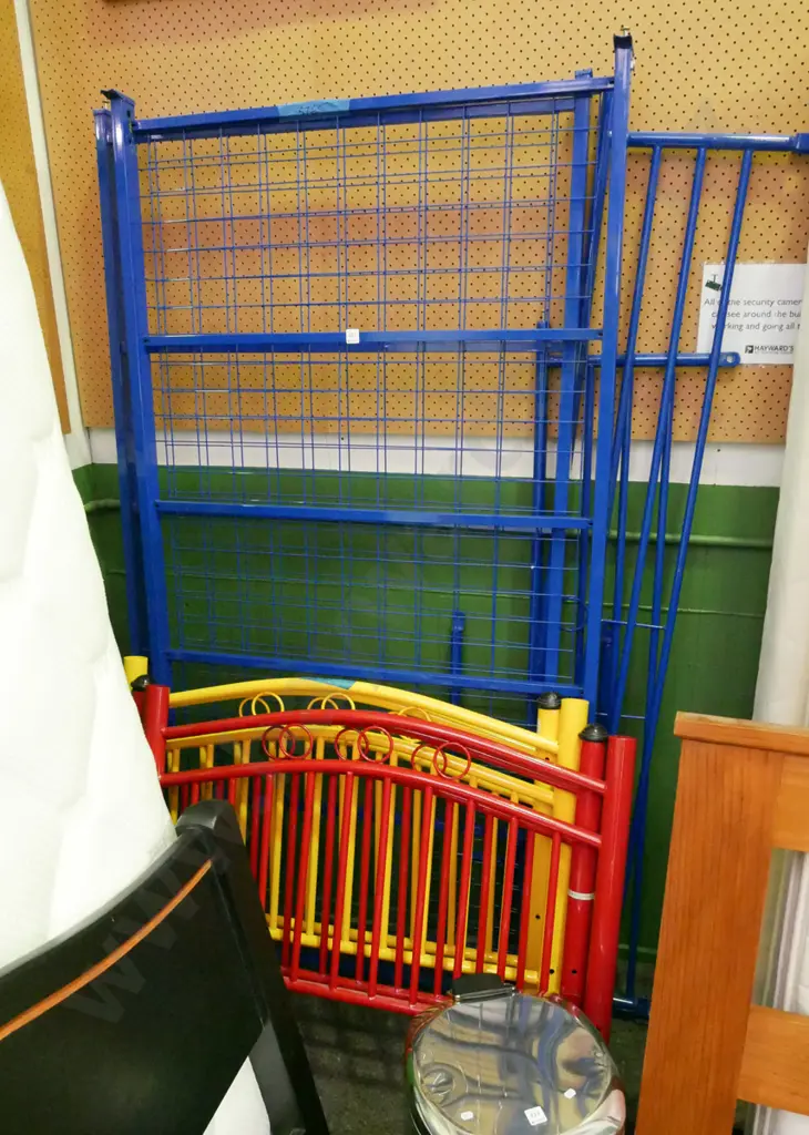 blue, red and yellow bunk beds -no mattresses Image 1++