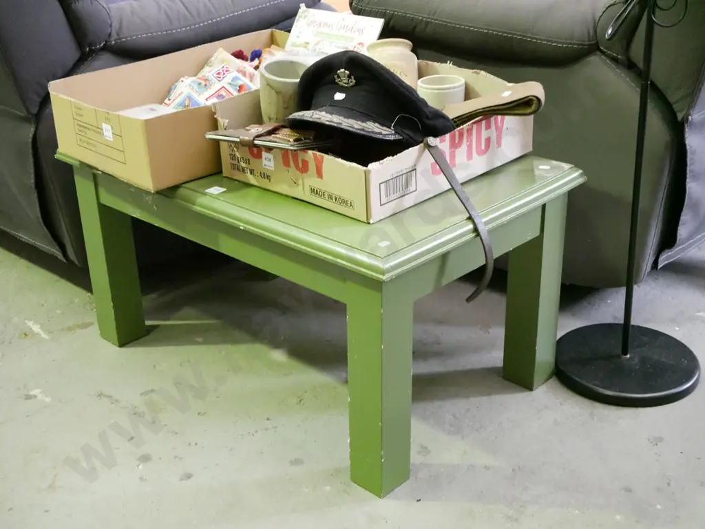 green painted wooden coffee table Image 1++