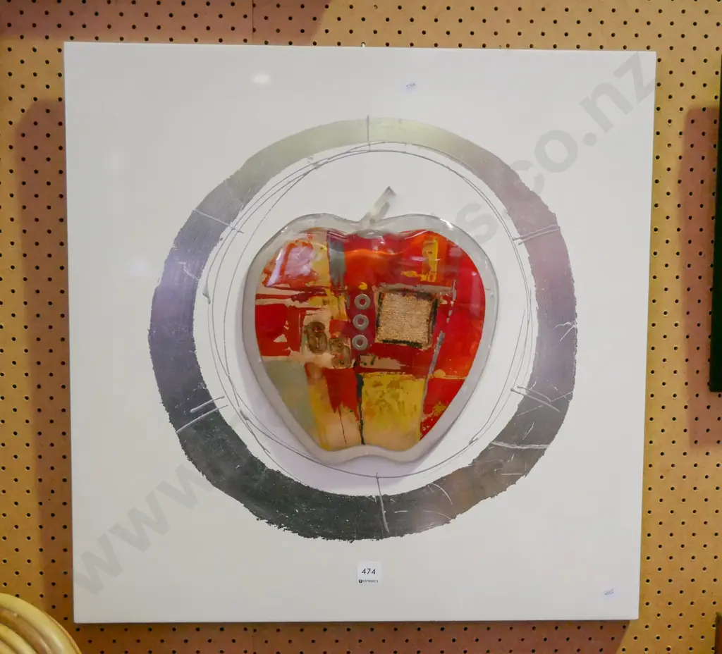 3D mixed media wall art -apple Image 1++