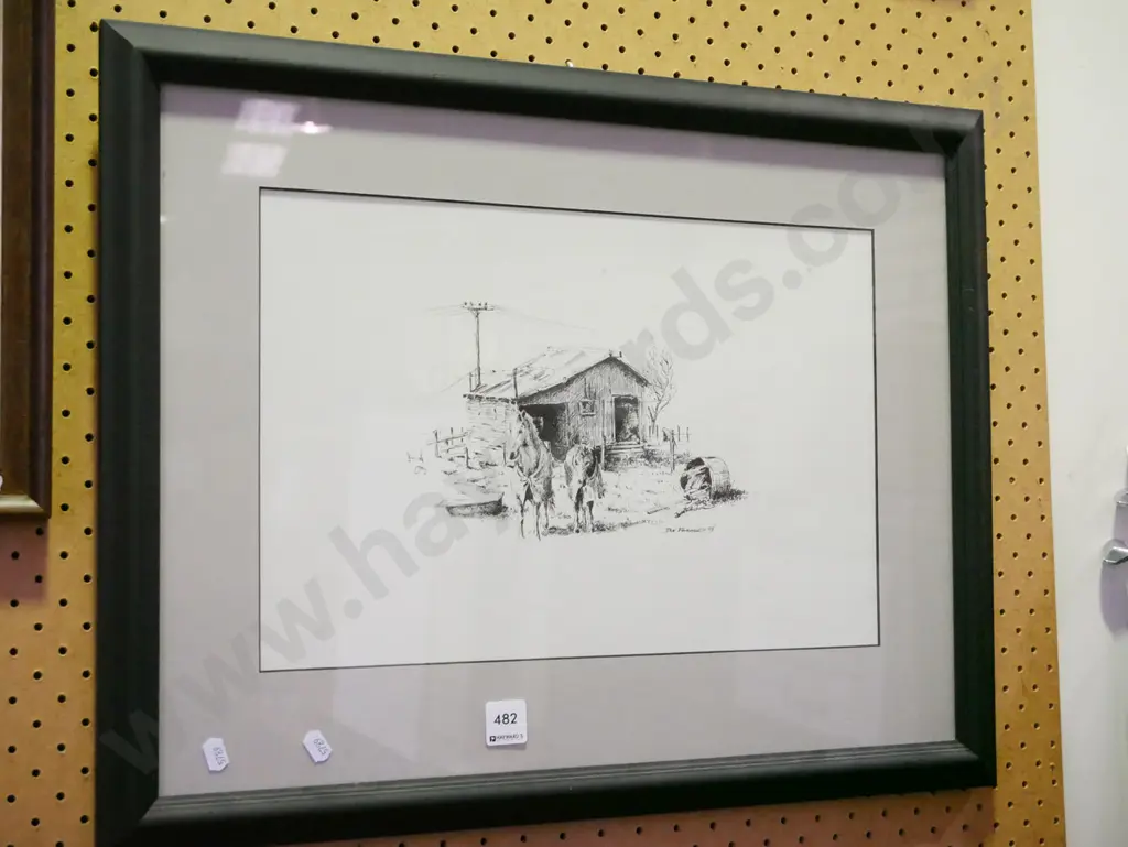 framed print - horses outside barn Image 1++
