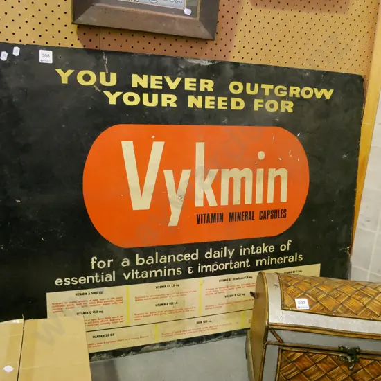vintage Vykmin Minerals advertising sign