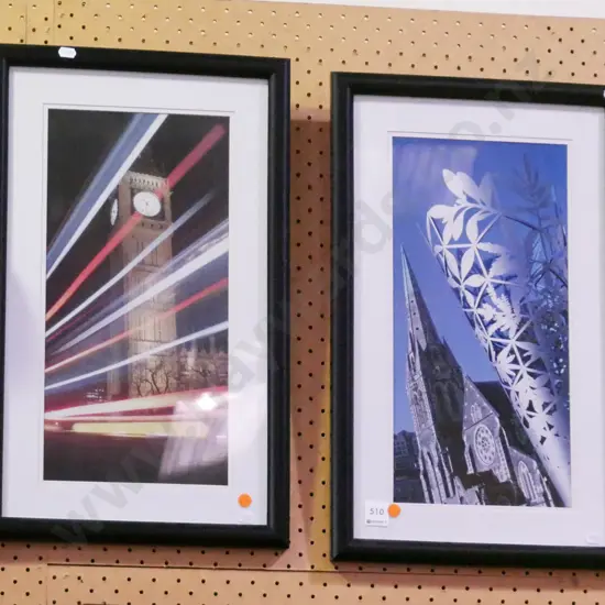 2x photo prints - Canterbury Cathedral, Westminster - orange dots
