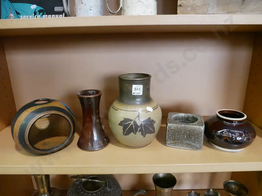 vase, studio pottery vases, unusual ball shaped tea light lantern - small crack Image 1++