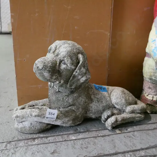 concrete dog ornament