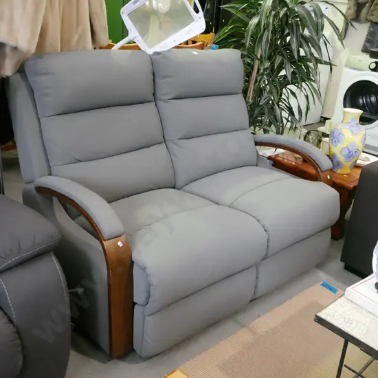 La-Z-Boy style suedette 2 seater reclining sofa