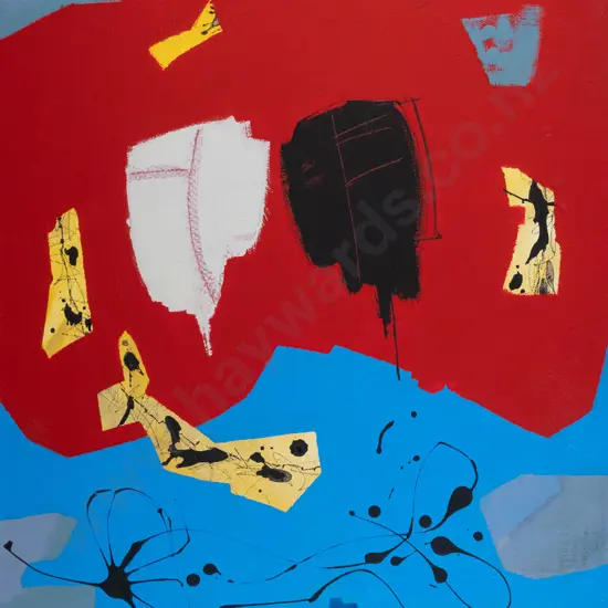 Kay Hunter - boxed acrylic on canvas - abstract H-460 W-350