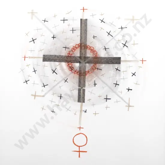 Makouri Scott '04 - framed mixed media 1/1 "Venus in Transit" H-550 W-450